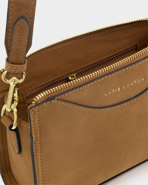 Alba Suedette Crossbody Bag Caramel