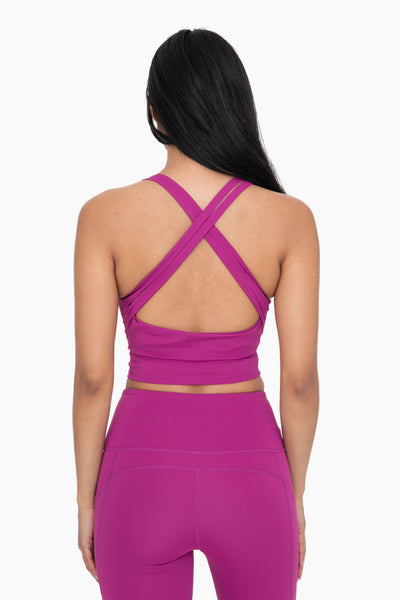 Grape Strap Back Cropped Sports Bra