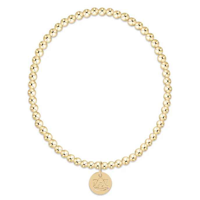 Auburn Ecollegiate Gold 3mm Bracelet