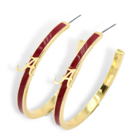 Alabama Logo Hoop Earrings