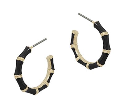 Bamboo Small Epoxy Earrings