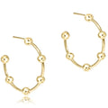 Beaded Simplicity 1" Post Hoop- 4mm Gold