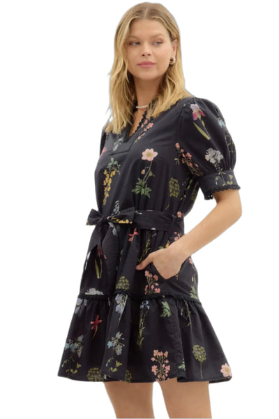 Charlotte Black Floral Dress