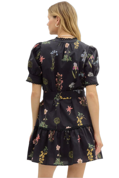 Charlotte Black Floral Dress