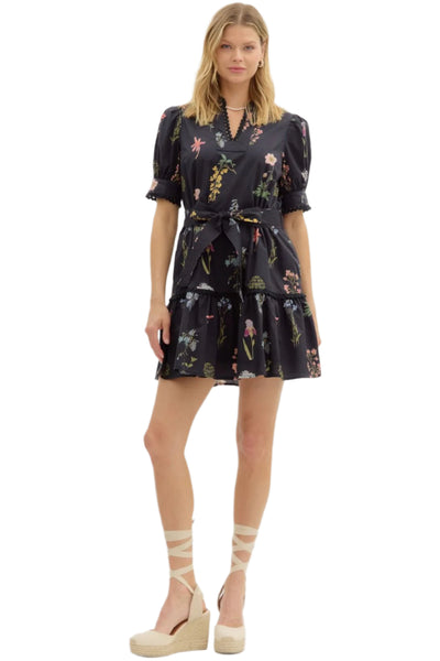 Charlotte Black Floral Dress