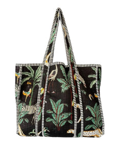 Black Jungle Quilted Tote
