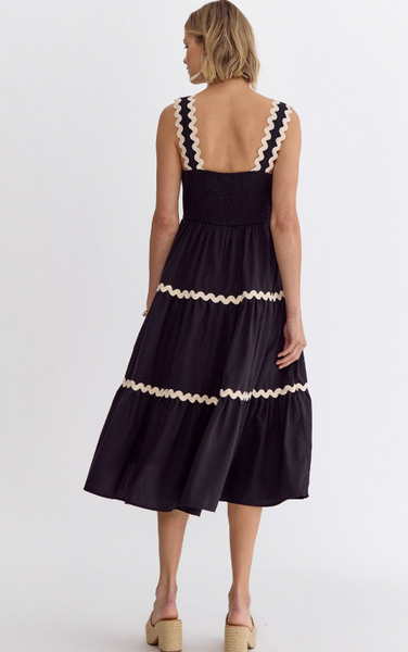 Audrey Black Midi Dress