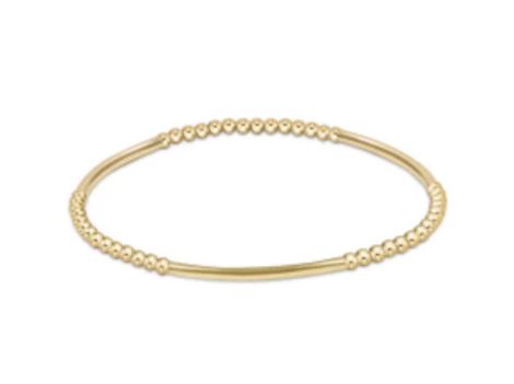 Bliss Bar Pattern 2.5mm Gold Bead Bracelet