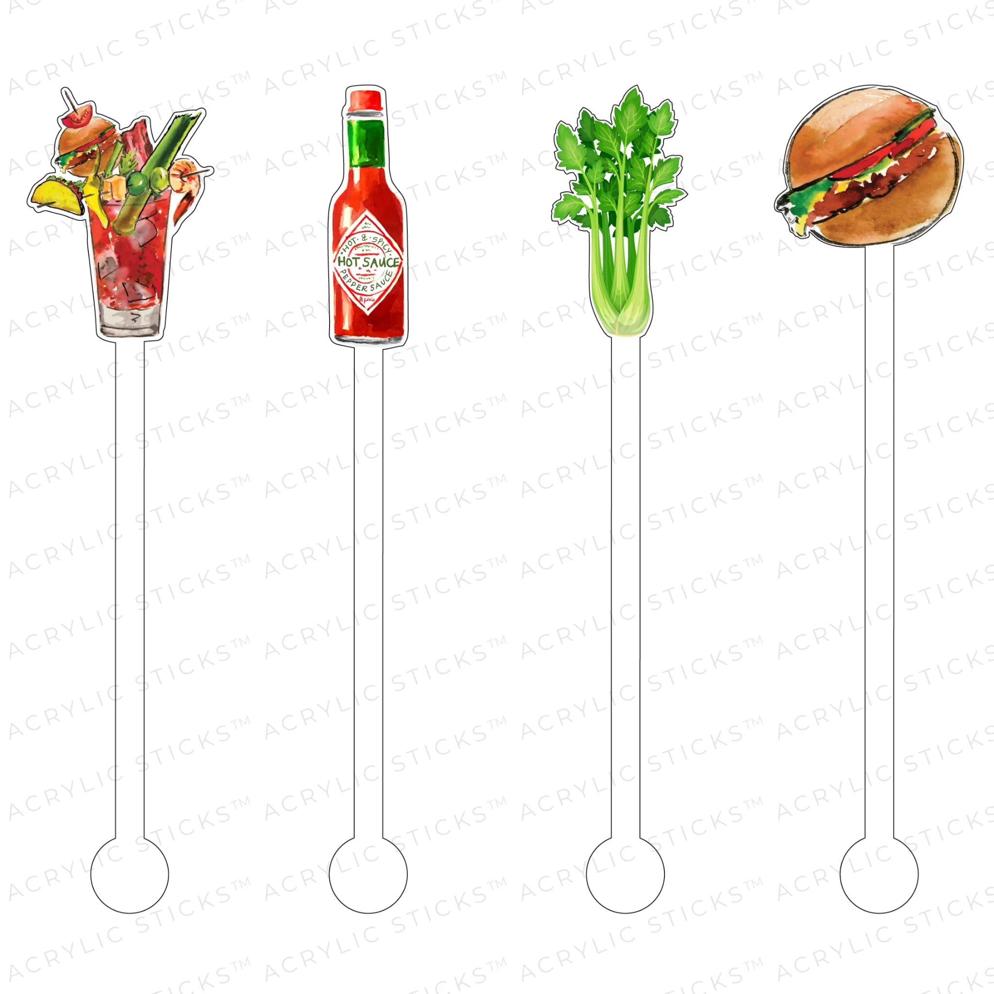 Make Me a Bloody Mary Acrylic Stir Sticks Combo