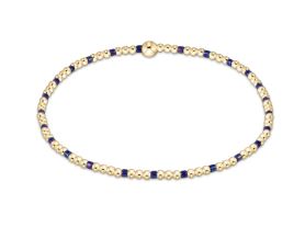 Hope Sincerity Pattern 2mm Bead Bracelet - Blue Metallic