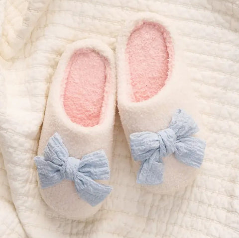 Blushing Bows Slippers Blue