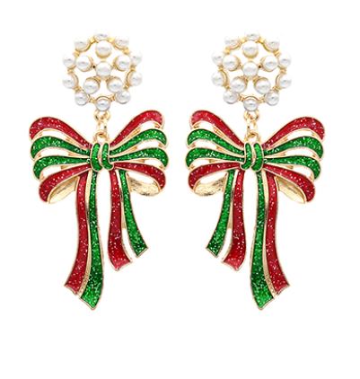 Glitter Bow Earrings