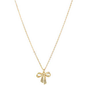 Brass Bow Pendent Necklace