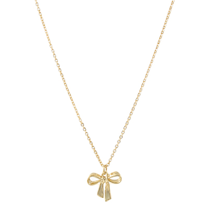 Brass Bow Pendent Necklace