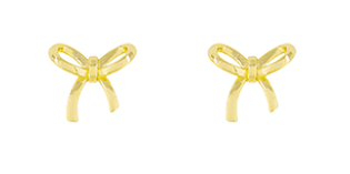 Brass Bow Stud Earrings