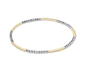 Bright Silver Faceted Hematite Blissful 2mm Bead Bracelet