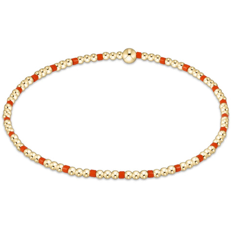 Gameday Hope Sincerity 2mm Bead Bracelet - Bright Orange