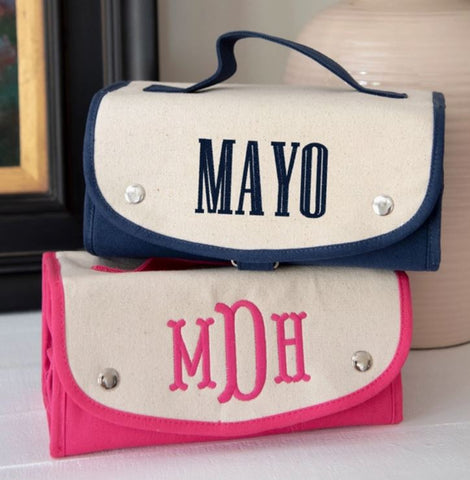 Canvas Roll Up Cosmetic Bag