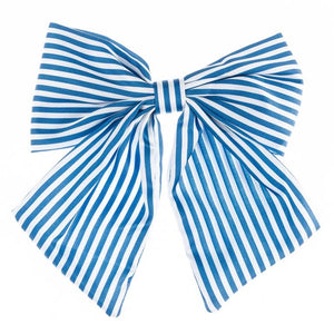 Carly Hair Bow Blue & White