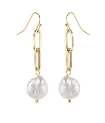 Pearl Chain Drop Earrings