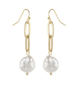 Pearl Chain Drop Earrings