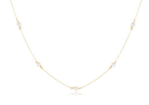 15" Choker Simplicity Chain Gold - 4mm Pearl