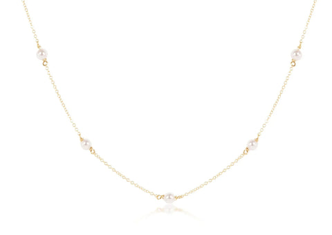 15" Choker Simplicity Chain Gold - 4mm Pearl