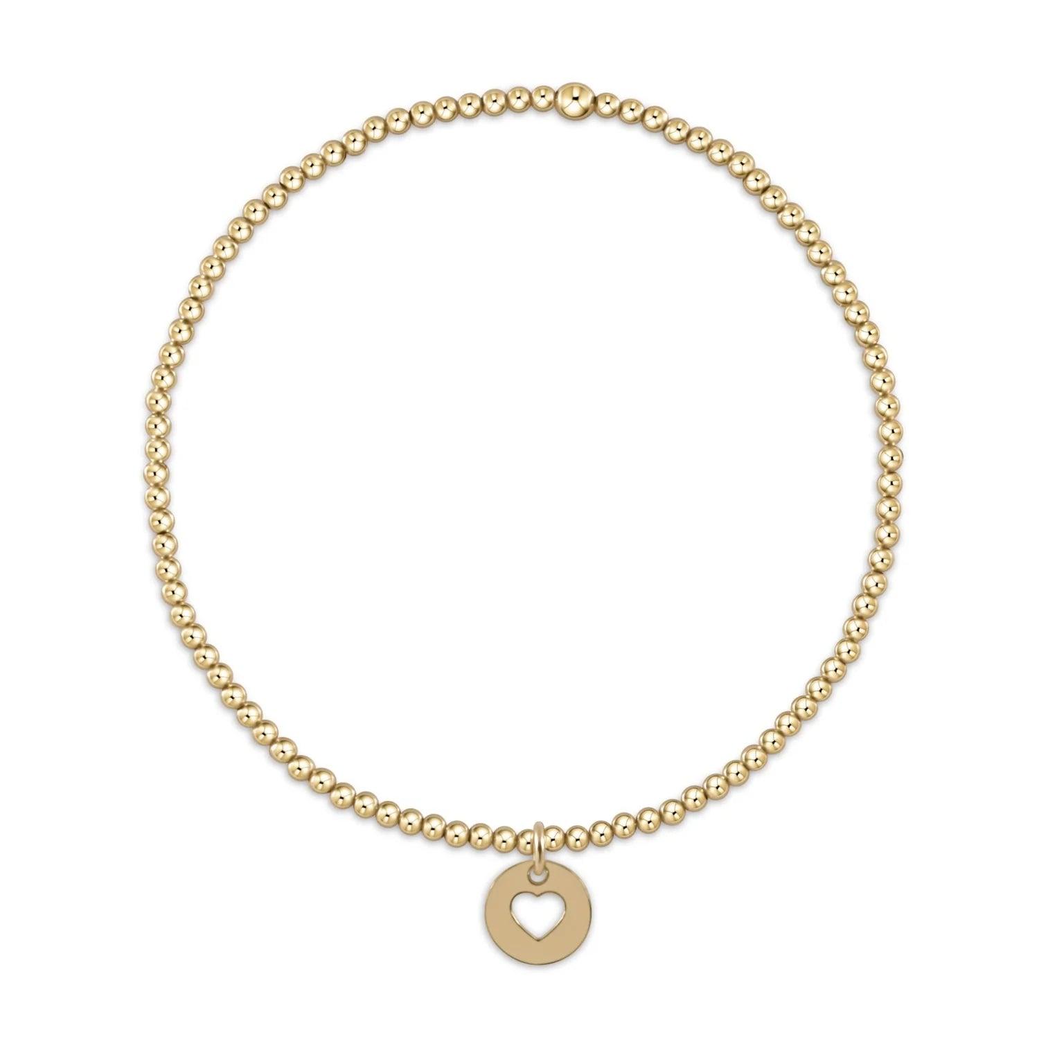 Classic Gold 2mm Bracelet - Love Small Disc