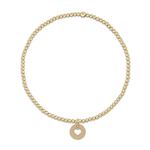 Classic Gold 2mm Bracelet - Love Small Disc
