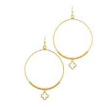 Clover Gold Circle Earrings