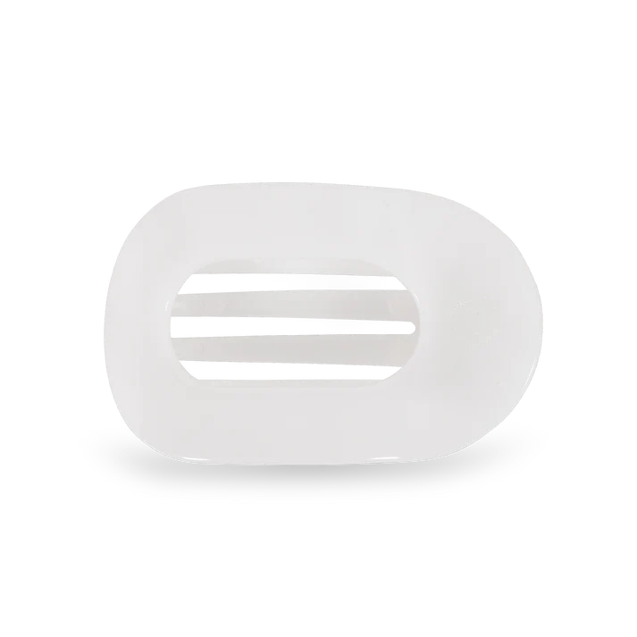 Coconut White Medium Flat Round Hair Clip