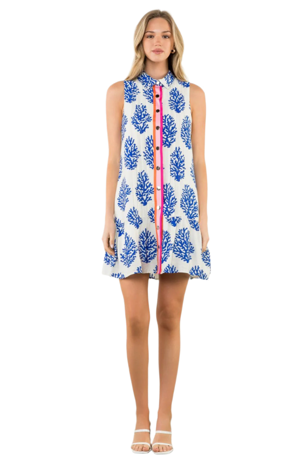 Coral Print Dress