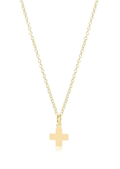 Signature Cross Gold Charm Necklace