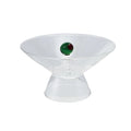 Olive Footed Glass Bowl with Hand-Blown Olive