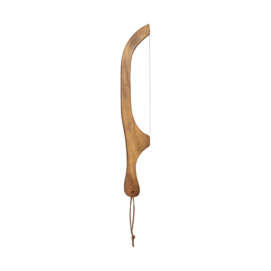 Wood Bread Bow - Stainless Steel Knife