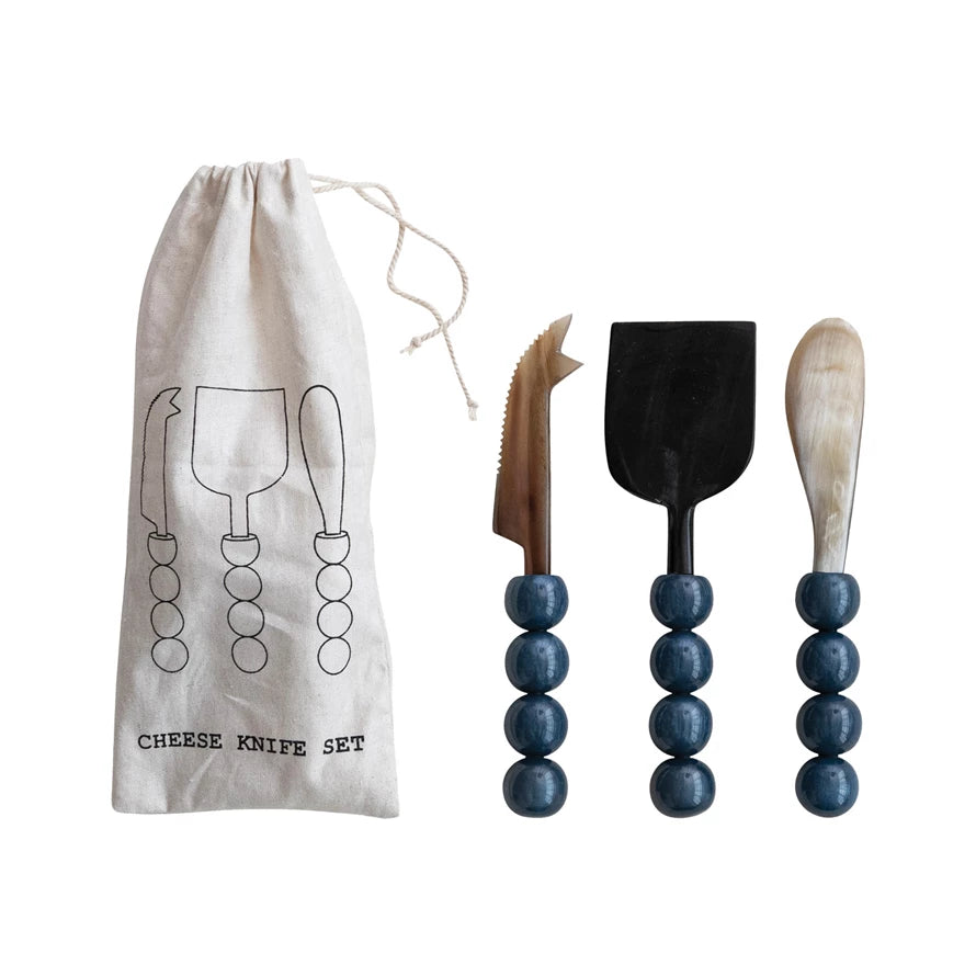Natural Horn Cheese Knives