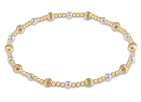Dignity Sincerity Pattern 4mm Bead Bracelet - Pearl