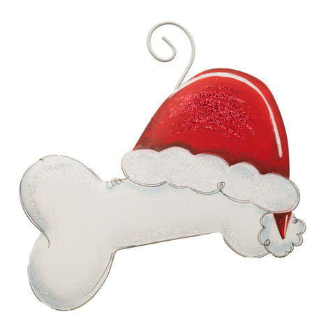 Dog Bone Santa Ornament