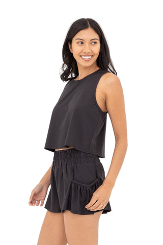 Black Drapey Active Tank