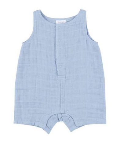 Dusty Blue Muslin Romper