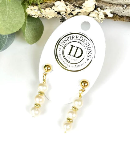 Elegant Pearl Post Earrings