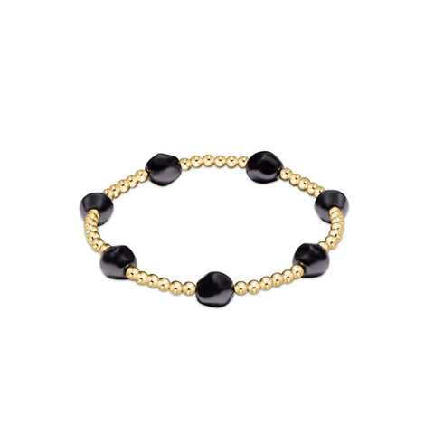 Admire Gold 3mm Bracelet - Faceted Onyx