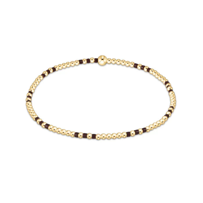 Hope Joy Pattern Chocolate 2mm Bead Bracelet