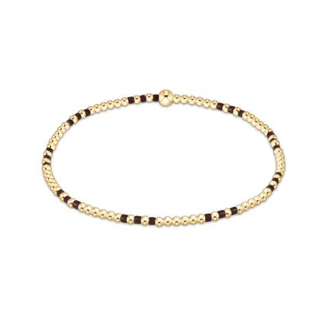 Hope Joy Pattern Chocolate 2mm Bead Bracelet