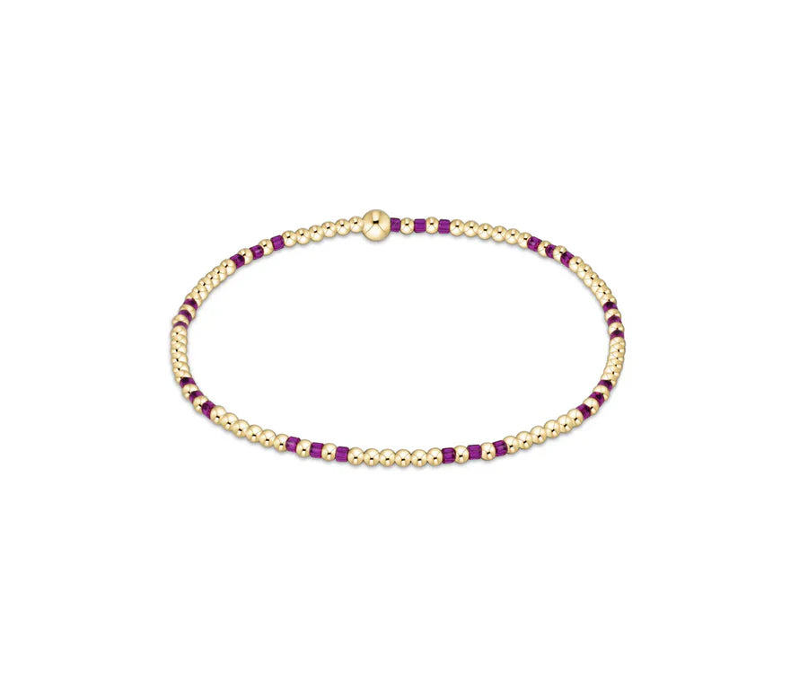 Hope Joy Pattern Fuchsia 2mm Bead Bracelet