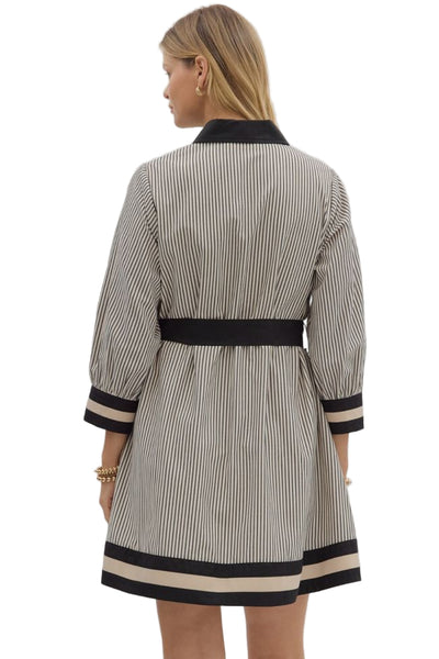 Selena Striped Black Mini Dress