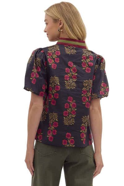 Briar Black Floral Top