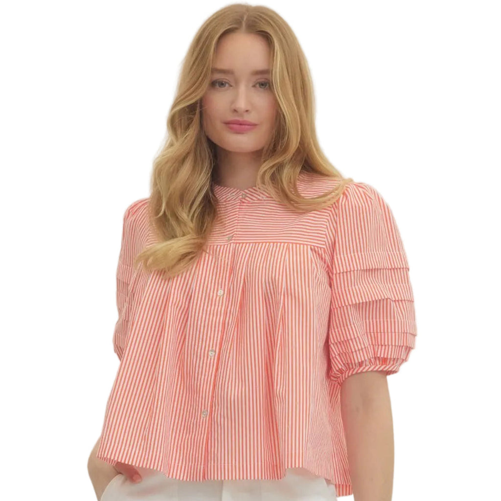 Oaklynn Orange Stripe Top