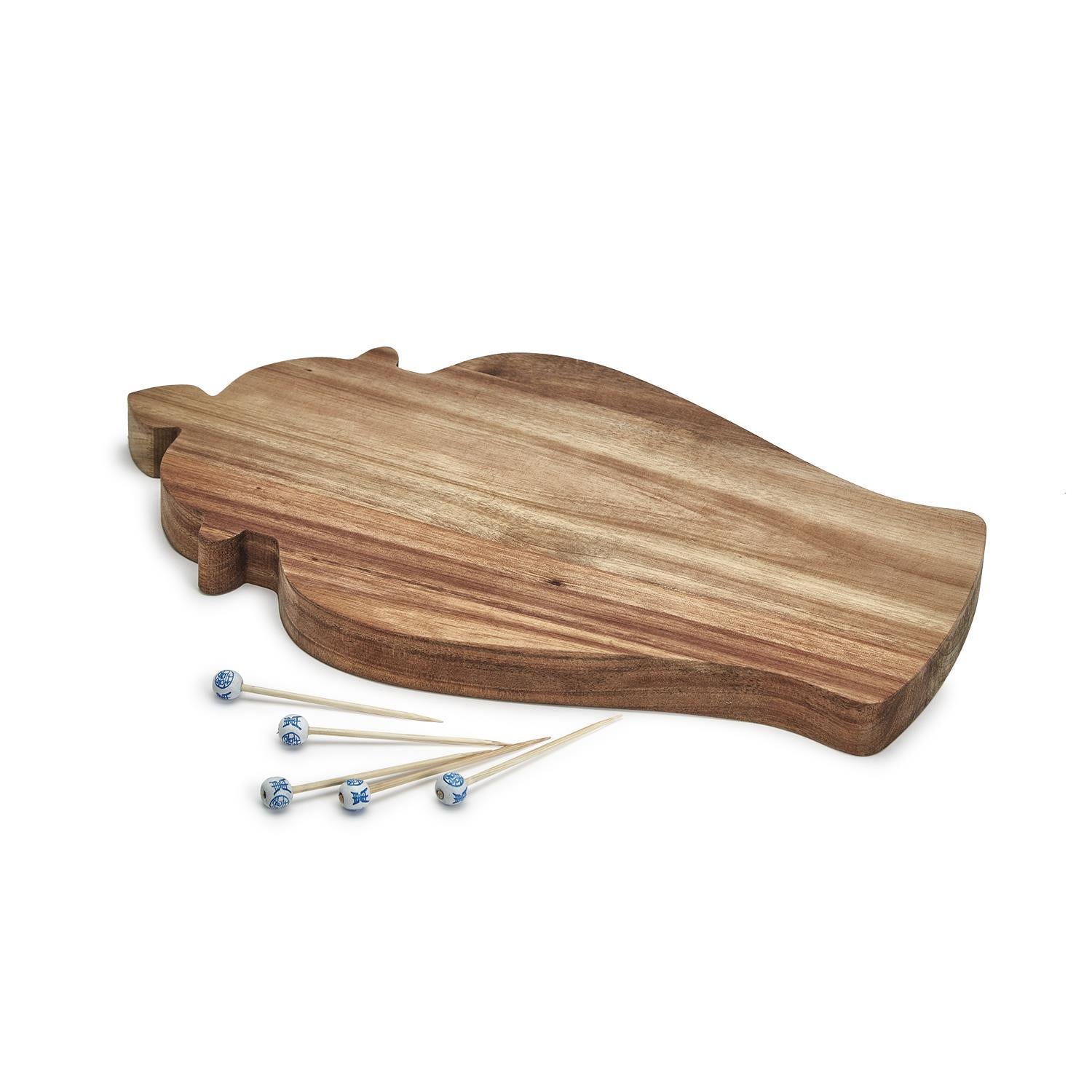 Ginger Jar Shaped Serving Board with Cocktail Picks