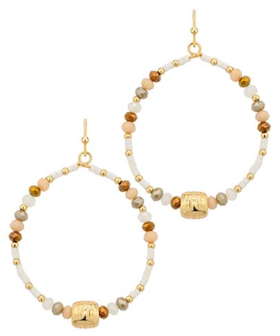 Glass Bead Circle Earrings